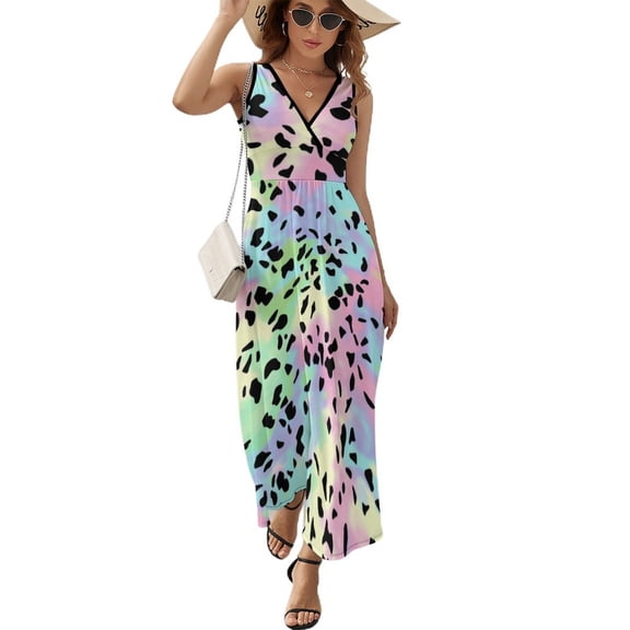 Animal Print Patterns Sleeveless Dress Female Clothing Dress Women Summer 2025 Dress