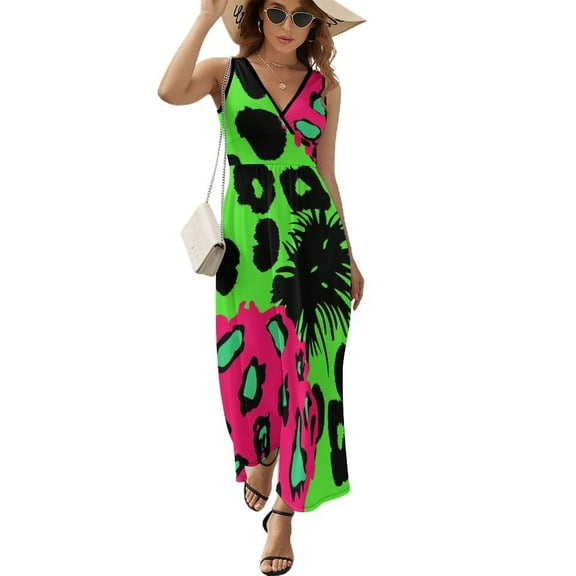 Animal Print Patterns Sleeveless Dress Woman Fashion Long Dresses Women's Summer Suit Dress 2025