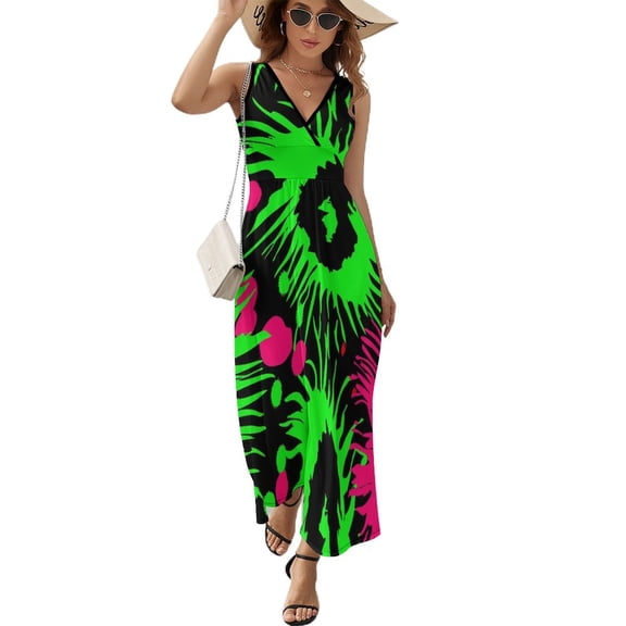 Animal Print Patterns Sleeveless Dress Woman Fashion Long Dresses Women's Summer Suit Dress 2025