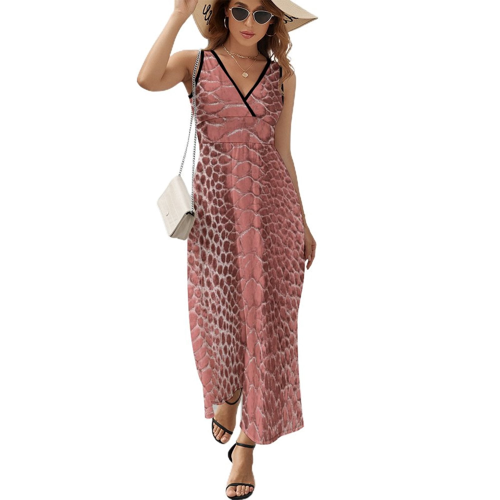 t shirt maxi dress Crew Neck Striped Cotton T-Shirt Maxi Dress Red / White / L