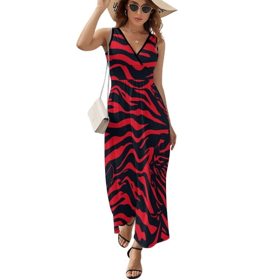 Animal Print Patterns Sleeveless Dress Woman Fashion Long Dresses Women's Summer Suit Dress 2025