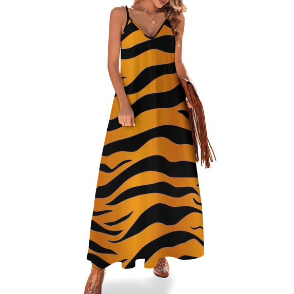 Animal Print Patterns Sleeveless Dress Woman Fashion Long Dresses Women's Summer Suit Dress Summer 2025 Women