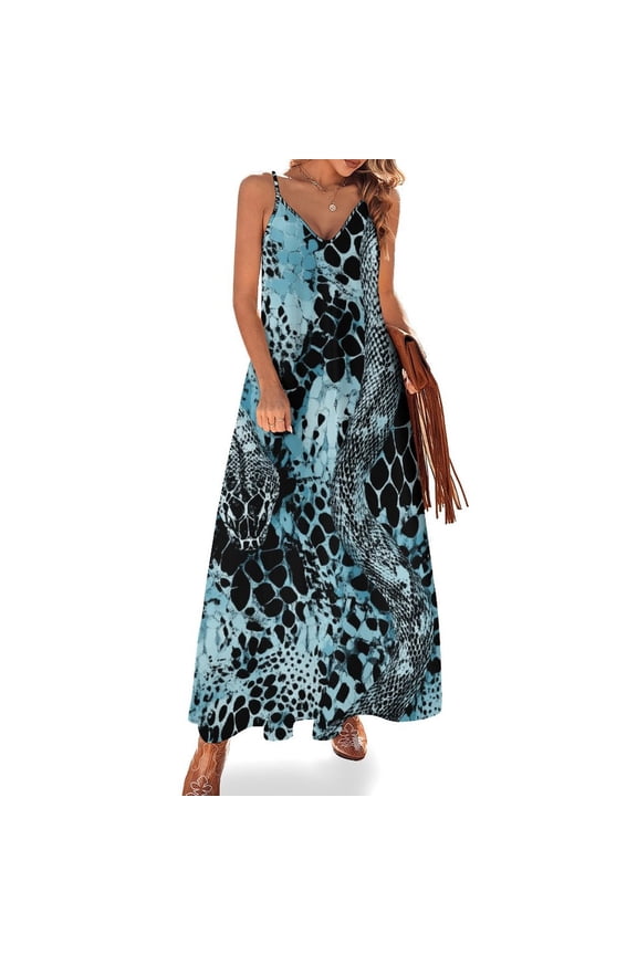 Animal Print Patterns Sleeveless Dress Woman Fashion Long Dresses Women's Summer Suit Dress Summer 2025 Women