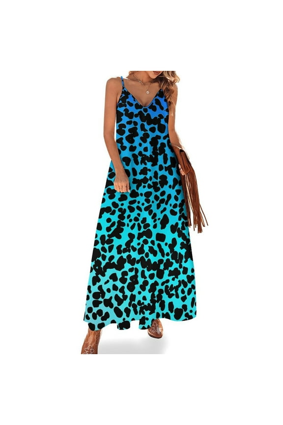Animal Print Patterns Sleeveless Dress Woman Fashion Long Dresses Women's Summer Suit Dress Summer 2025 Women