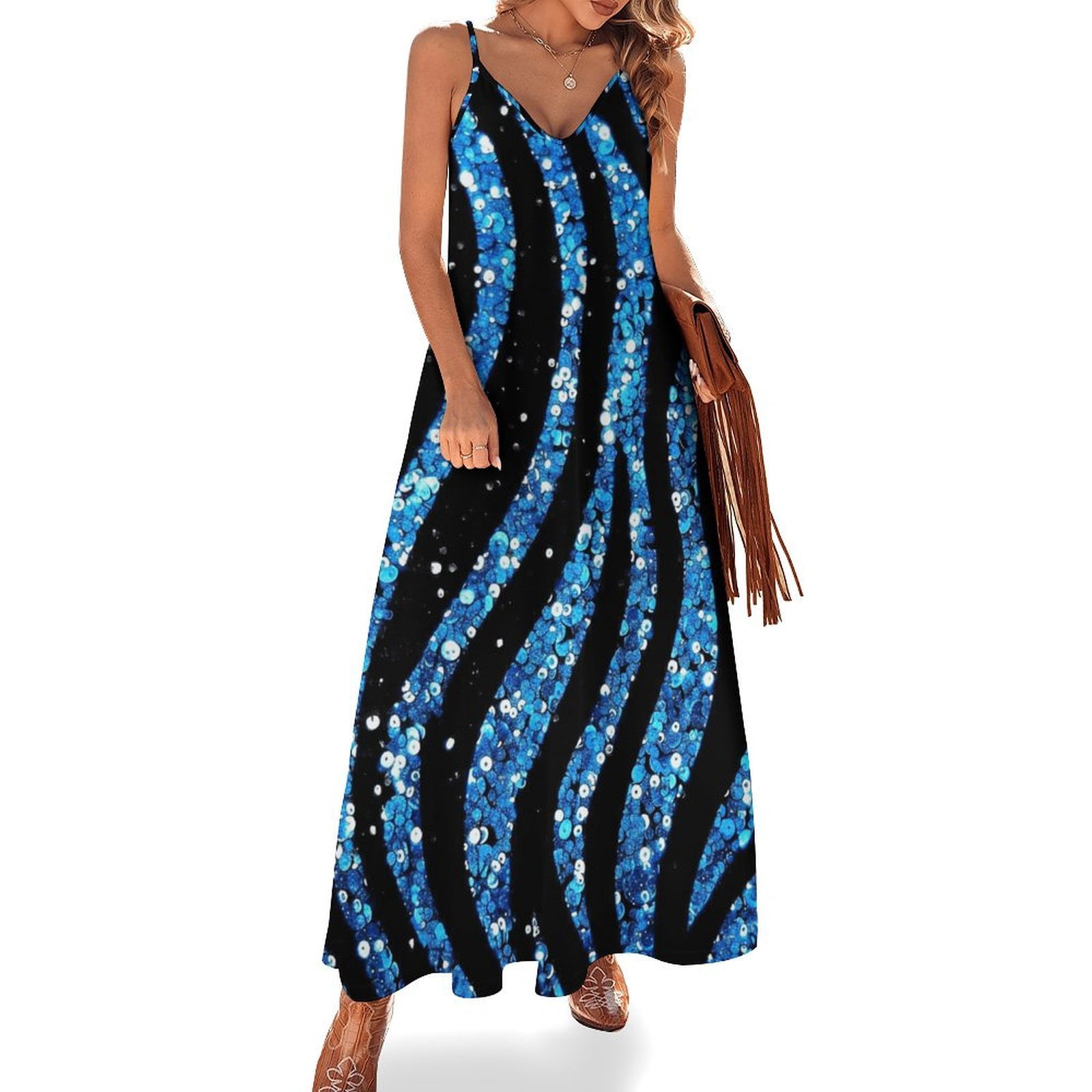 Women's Fashionable Temperament Printed Sleeveless Dress