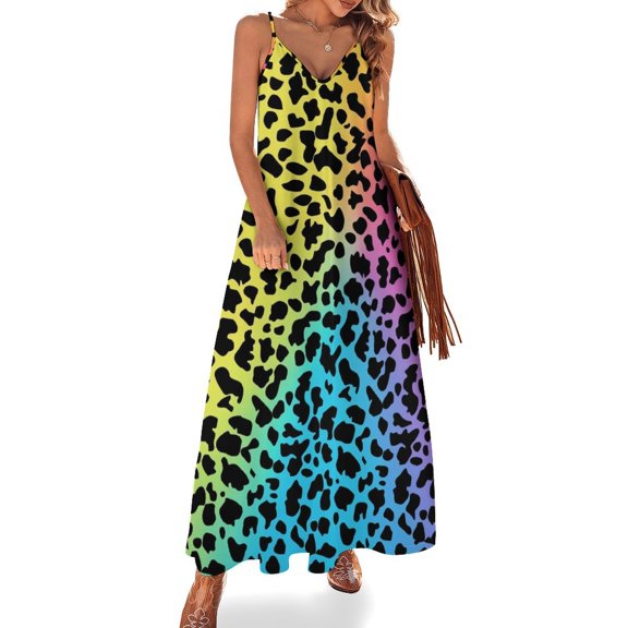 Animal Print Patterns Sleeveless Dress for Women Clothing Female Women's Summer Skirt
