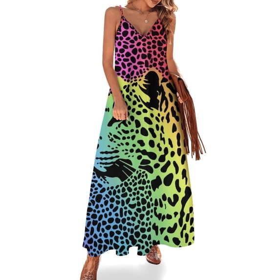 Animal Print Patterns Sleeveless Dress for Women Clothing Female Women's Summer Skirt