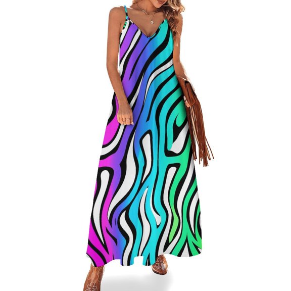 Animal Print Patterns Sleeveless Dress for Women Clothing Female Women's Summer Skirt
