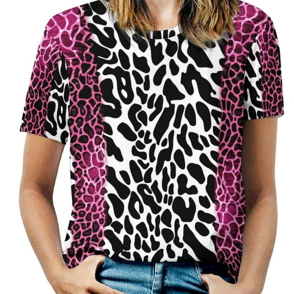Animal Print Patterns T Shirts Basic T-Shirt Short Sleeve Ladies Tee Shirt Summer Graphic Clothing