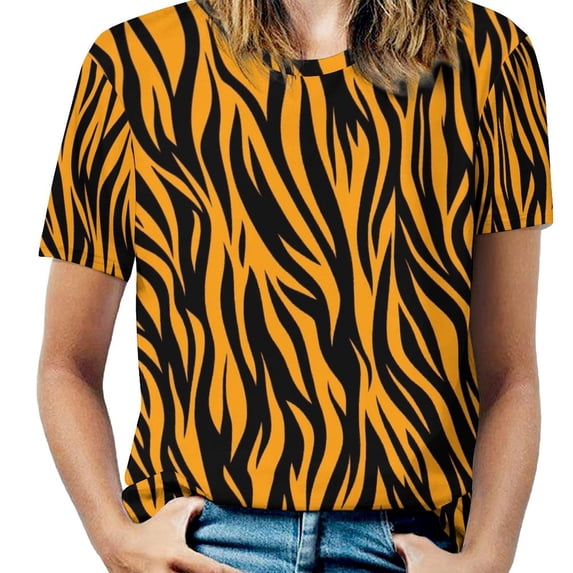 Animal Print Patterns T Shirts Basic T-Shirt Short Sleeve Ladies Tee Shirt Summer Graphic Clothing