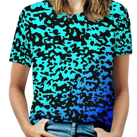 Animal Print Patterns T Shirts Basic T-Shirt Short Sleeve Ladies Tee Shirt Summer Graphic Clothing