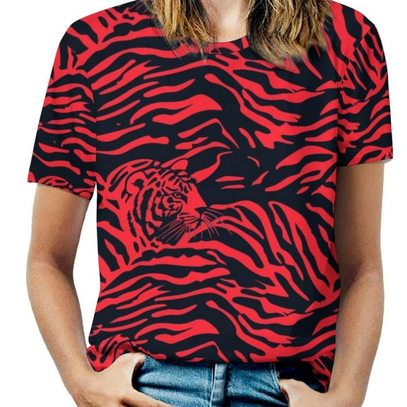 Animal Print Patterns T Shirts Basic T-Shirt Short Sleeve Ladies Tee Shirt Summer Graphic Clothing