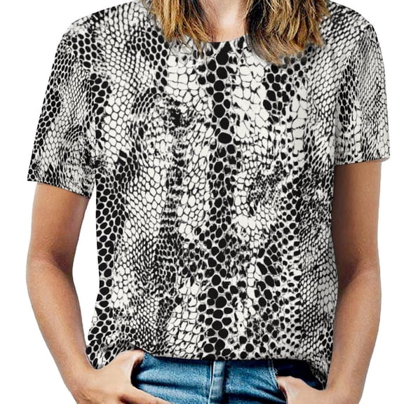 Animal Print Patterns T Shirts Basic T-Shirt Short Sleeve Ladies Tee Shirt Summer Graphic Clothing