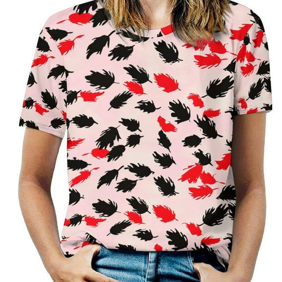 Animal Print Patterns Women's Short Sleeve T-Shirt Crew Neck Casual Summer Trendy Loose Fit Tops