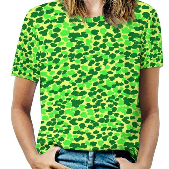Animal Print Patterns Women's Short Sleeve Tops Casual Blouses T Shirt