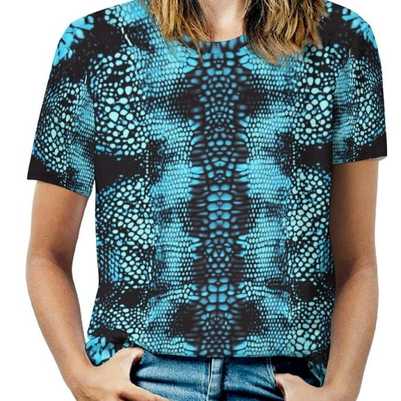 Animal Print Patterns Women's Short Sleeve Tops Casual Blouses T Shirt