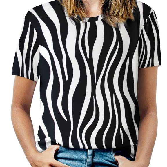 Animal Print Patterns Women's Short Sleeve Tops Casual Blouses T Shirt