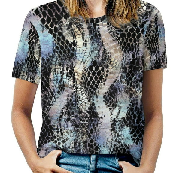 Animal Print Patterns Women's Short Sleeve Tops Casual Blouses T Shirt