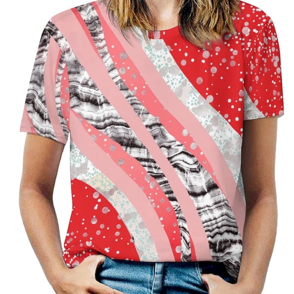 Animal Print Patterns Women's T-Shirt Short Sleeve T Shirts Tops Tee Ladies Loose T