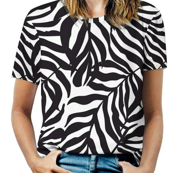 Animal Print Patterns Women's T-Shirt Short Sleeve T Shirts Tops Tee Ladies Loose T