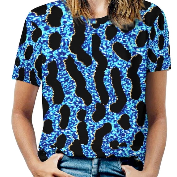 Animal Print Patterns Women's T-Shirt Short Sleeve T Shirts Tops Tee Ladies Loose T