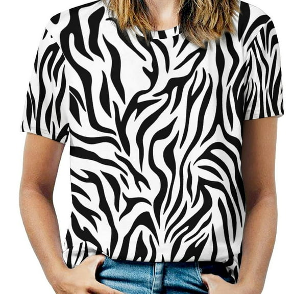 Animal Print Patterns Women's T-Shirt Short Sleeve T Shirts Tops Tee Ladies Loose T