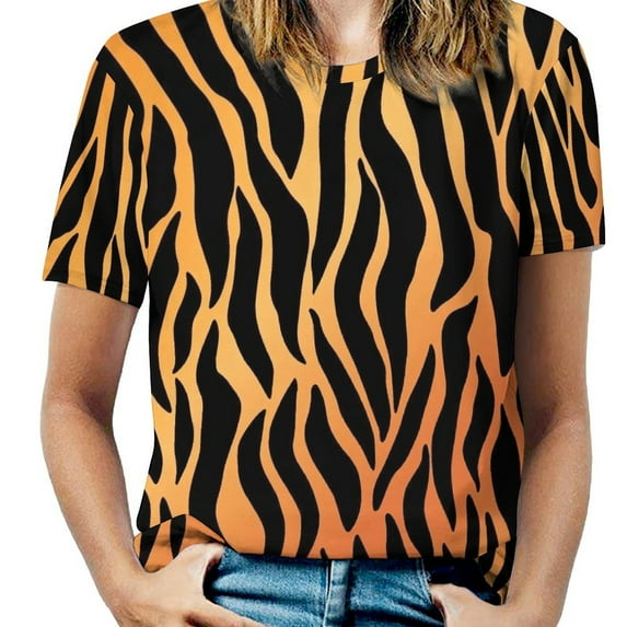 Animal Print Patterns Women's T-Shirt Short Sleeve T Shirts Tops Tee Ladies Loose T