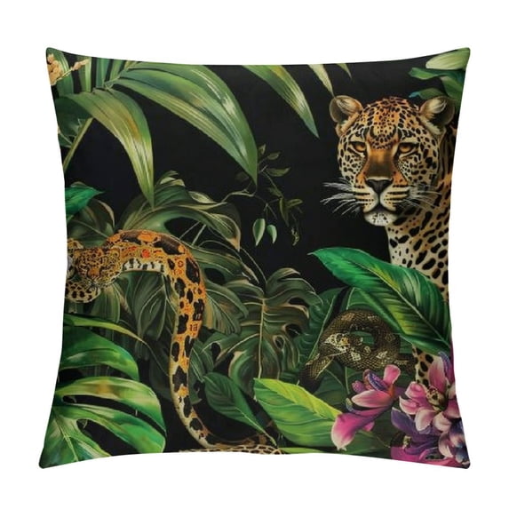 Animal Print Pillow Cover Linen Decorative Pillow Covers Cushion Cover Home Decor Pillowcase for Inch
