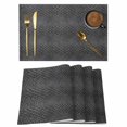 thumbnail image 1 of Animal Print Placemats Set of 6, Minimalist Vintage Animal Leather Black Placemats for Dining Table, Place Mats for Kitchen Tabletop, Waterproof Wipeable Dining Table Mats Set, 1 of 9