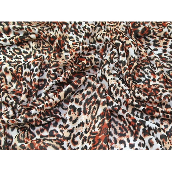 Animal Print Polyester Chiffon Dress Fabric Burnt Orange - per yard