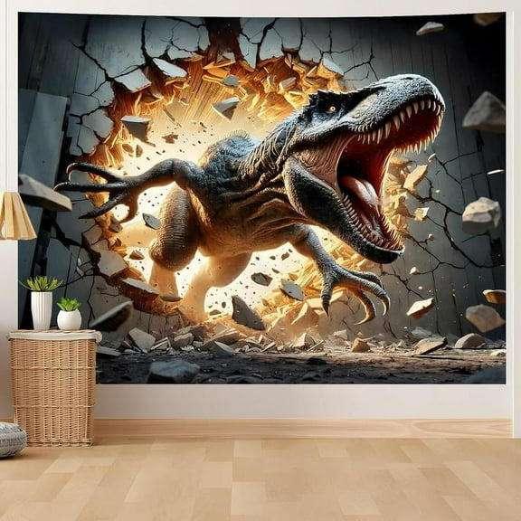 Animal Print Poster, Dinosaur Tapestry Wall Art Painting for Bedroom and Living Room