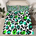 thumbnail image 1 of Animal Print Queen Sheets Cheetah Print Bed Sheets, Leopard Fitted Sheet Africa Safari Wildlife Bed Set, Black White Green Teal Bedding for All Seasons Soft (Deep Pocket), 1 of 4