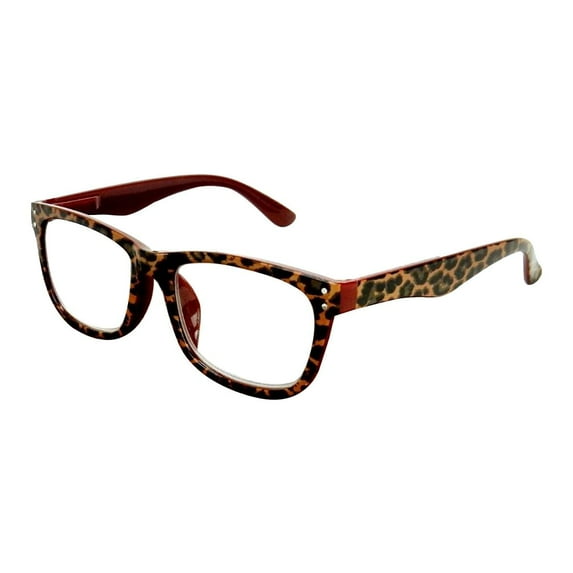 Animal Print Reading Glasses - Various Strengths - Koenig Kingsley Collection: Fashionable Readers - Red Leopard (Magnification Strength: 1.5X)