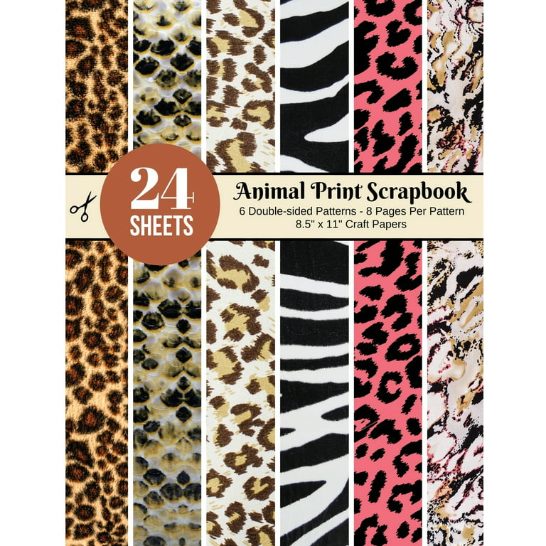 Animal Print Scrapbook Paper 8.5 x 11 Inches, 40 Pages: 20 Double Sided  Sheets with 10 Designs: Press, Timothy's Scrapbook: : Books