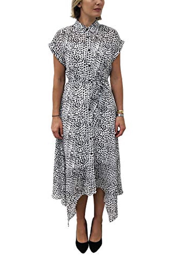 Animal-Print Shirtdress Black/White 4
