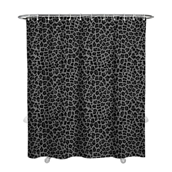 Animal Print Shower Curtain, Leopard and Cheetah Pattern, Waterproof Fabric with Plastic Hooks, Machine Washable Modern Fashion Design, Abstract Spots Texture Cute Cartoon Aesthetic