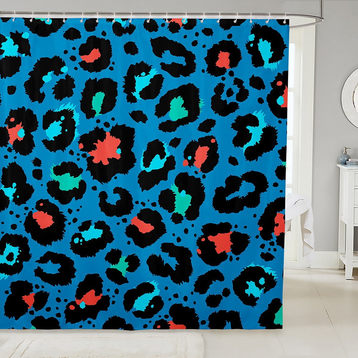 Animal Print Shower Curtain Leopard Print Bathroom Curtain African ...