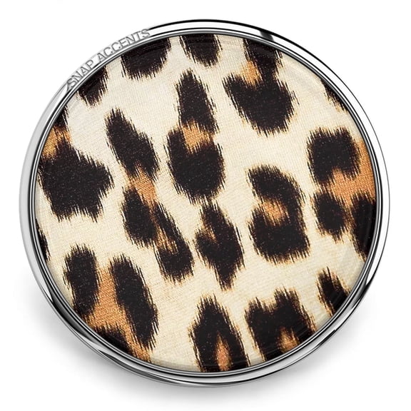 Snap Jewelry 18MM Leopard Animal Print Ginger Charm Button in Brown