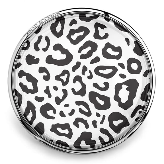 Snap Jewelry 18MM Cheetah Animal Print Ginger Charm Button in Black and White