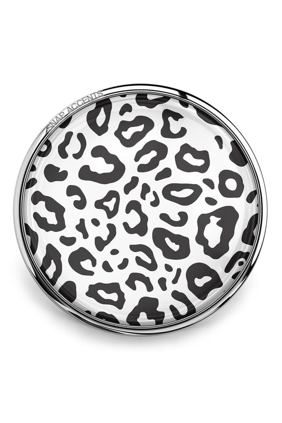 Snap Jewelry 18MM Cheetah Animal Print Ginger Charm Button in Black and White