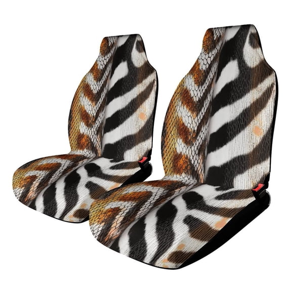 Animal Print Textile Patterns Car Seat Covers Front Seats Universal Fit for Cars SUV Truck Auto Interior Accessories