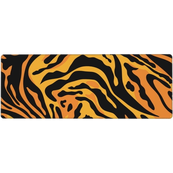 Animal Print Tiger Large Gaming Mouse Pad Desk Mat 31.5x11.8 Inch Extended Keyboard Mat with Non-Slip Rubber Base