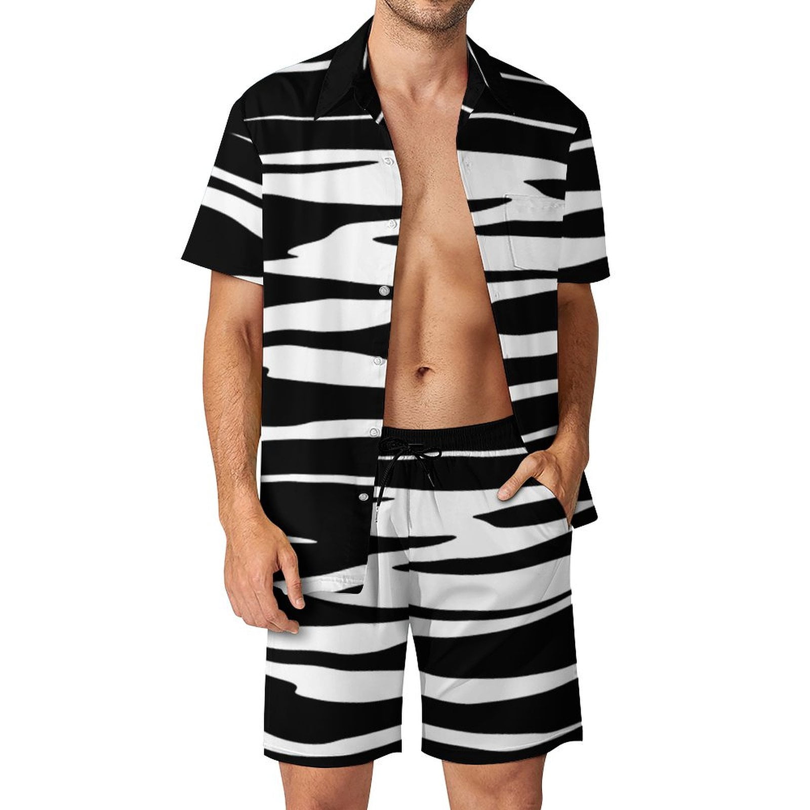 Azrian Casual Men's 2-Piece Set Mens Track Suits 2 Piece Summer Short Sets Outfits Fashion Shirt Casual Short Sleeve And Shorts Set Short Sleeve - View #10