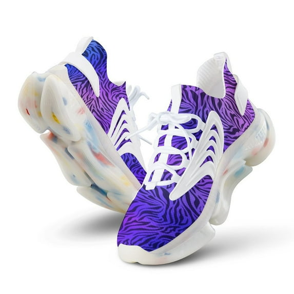 Animal Print Zebra Pink Purple Walking Shoes for Men Woman Lightweight Tennis Fashion Elastic Sports Shoes Cushion Basketball Shoes