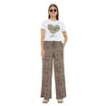 thumbnail image 1 of Animal Printed Wide-Leg Trousers with Lace-Up Detail, 1 of 5