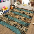 thumbnail image 1 of Animal Prints Dog Paw Prints Footprints Wood Grain Chic Rugs For Living Room Fluffy Rug, Rug Floor Carpet With Durable Anti Slip Backing, Carpet Runners Ideal For Nursery 4' x 5', 1 of 6