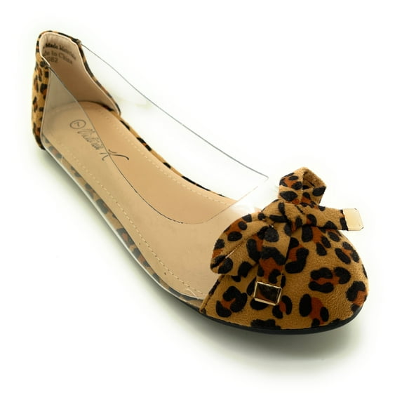 Animal Prints with Clear Sides Ballerina Flats