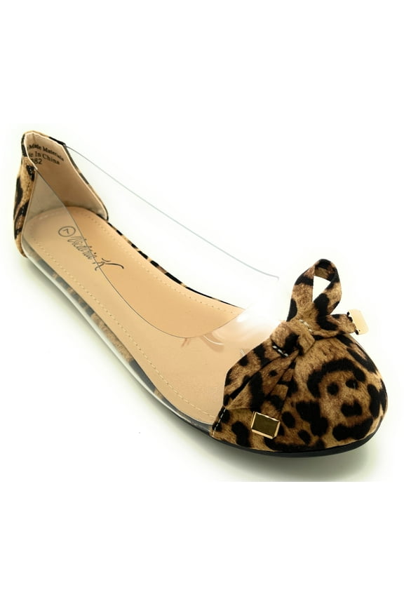 Animal Prints with Clear Sides Ballerina Flats