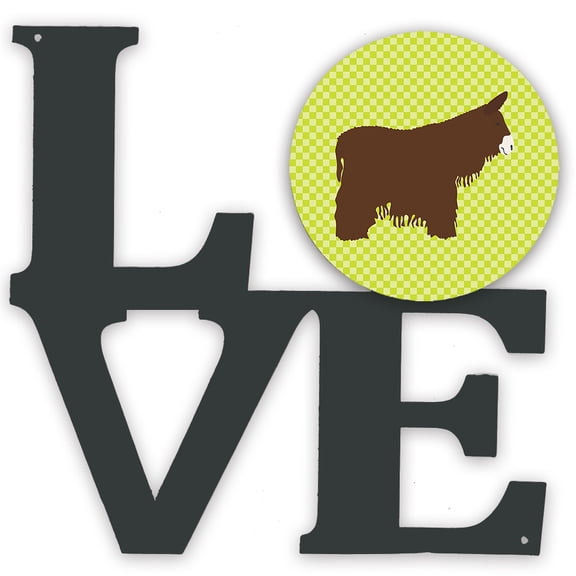 Caroline's Treasures BB7678WALV Poitou Poiteuin Donkey Green Metal Wall Artwork LOVE, 12X12, multicolor