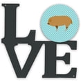thumbnail image 1 of Caroline's Treasures BB8108WALV Hungarian Mangalica Pig Blue Check Metal Wall Artwork LOVE, 12X12, multicolor, 1 of 2